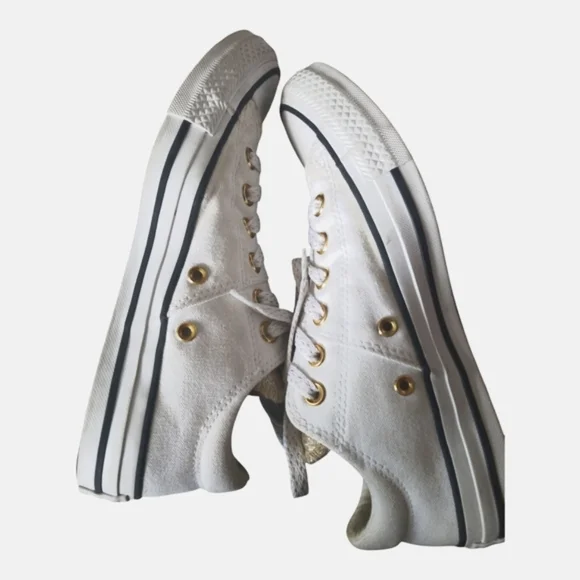 Converse White and Gold Sneakers - Picture 5 of 9